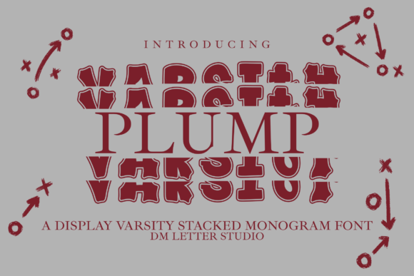 Plump Varsity Stacked Monogram: Your Go-To for Bold Branding